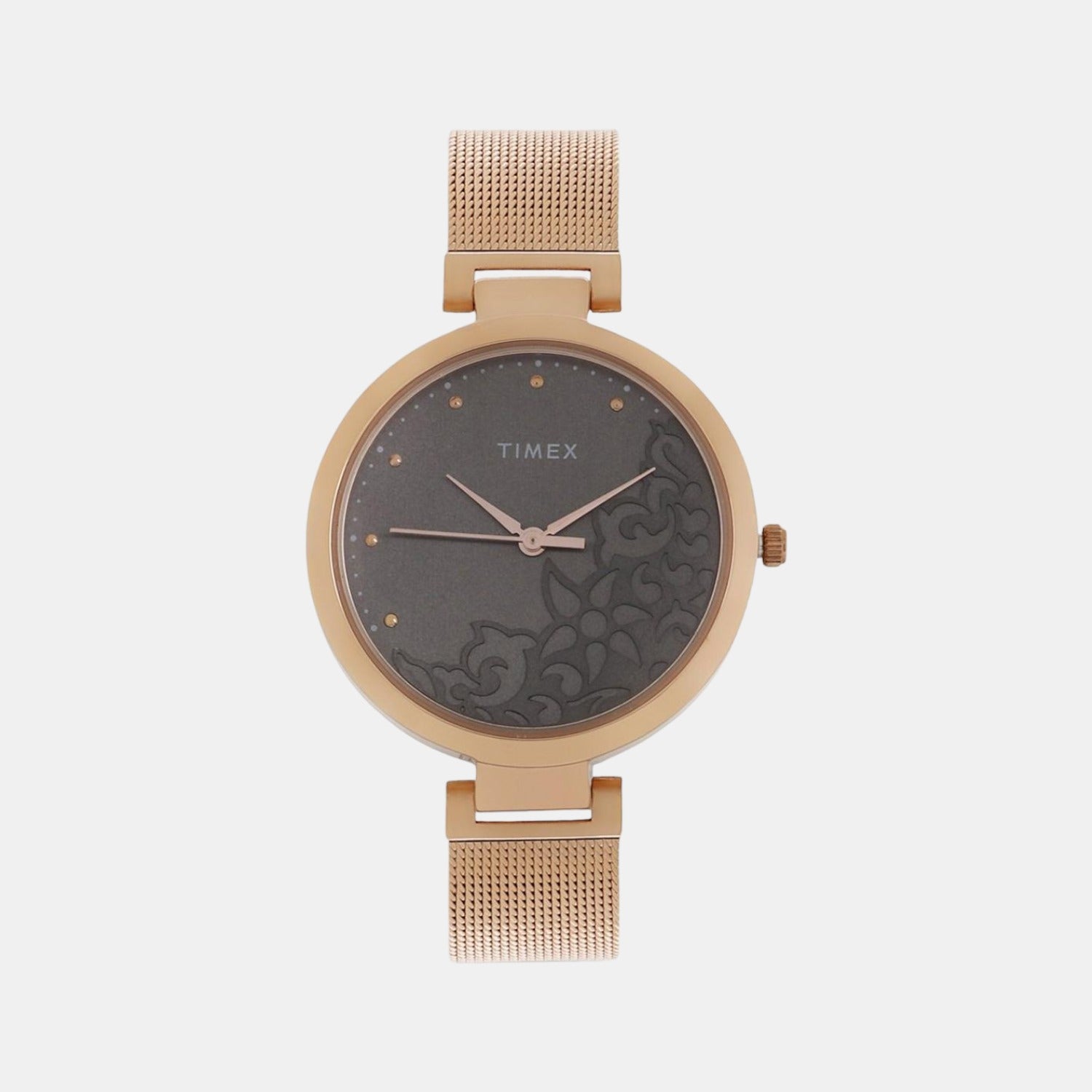Fashion Women Quartz Grey Dial Analog Stainless Steel Watch TW000X222
