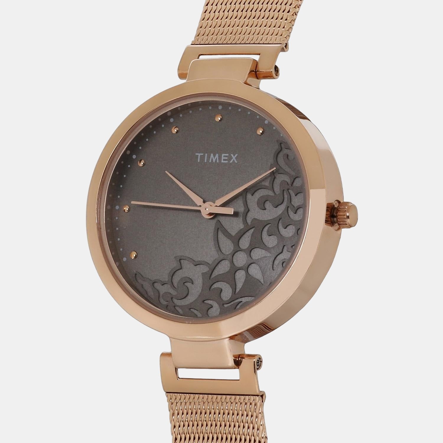 Fashion Women Quartz Grey Dial Analog Stainless Steel Watch TW000X222