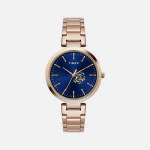 Fashion Women Quartz Blue Dial Analog Stainless Steel Watch TW000X229