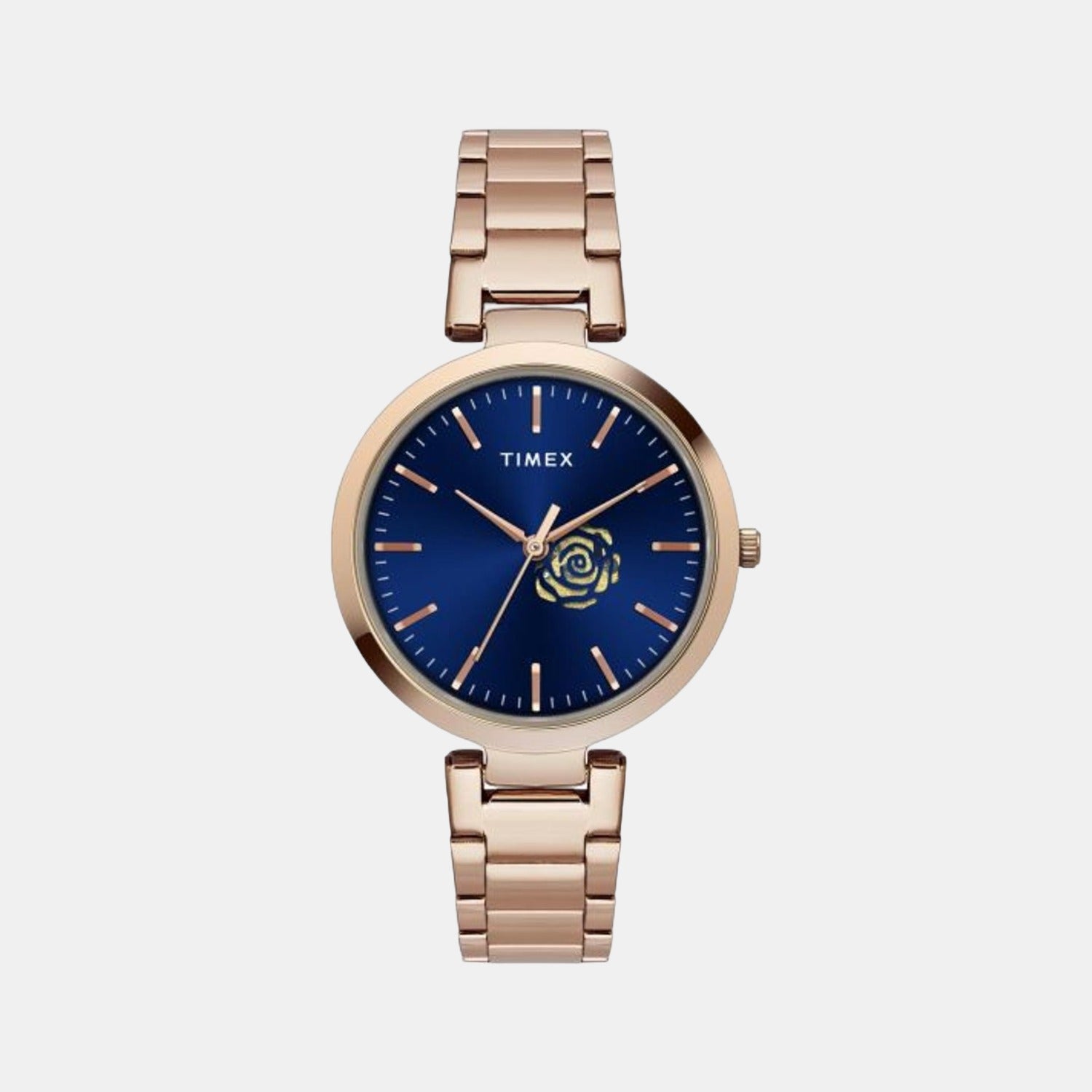 Fashion Women Quartz Blue Dial Analog Stainless Steel Watch TW000X229