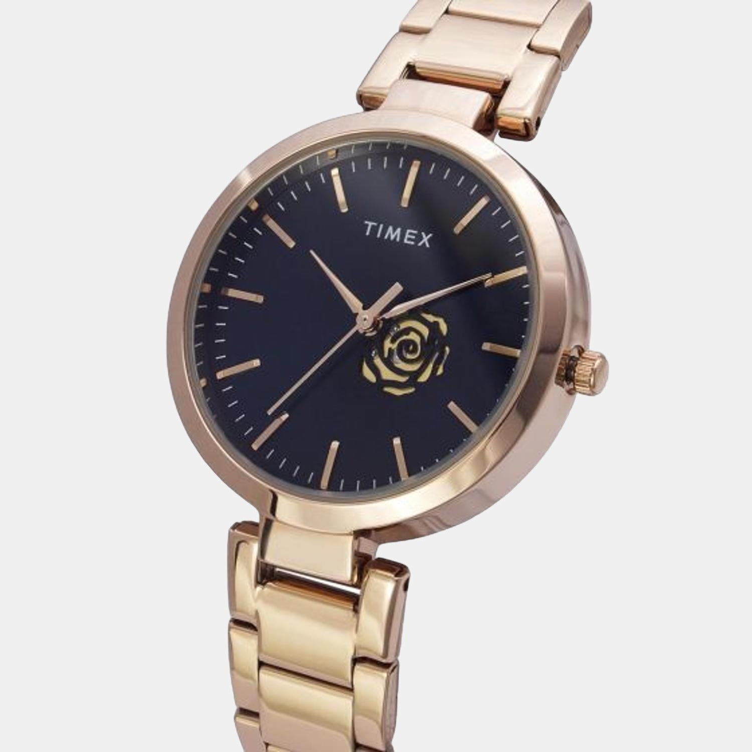 Fashion Women Quartz Blue Dial Analog Stainless Steel Watch TW000X229