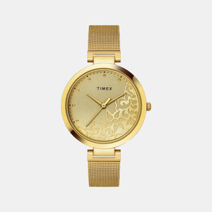 Fashion Women Quartz Gold Dial Analog Brass Watch TW000X235
