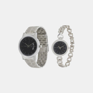 Couple Quartz Blue Dial Analog Stainless Steel Watch TW00PR228