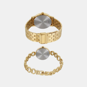 Couple Quartz Gold Dial Analog Stainless Steel Watch TW00PR229