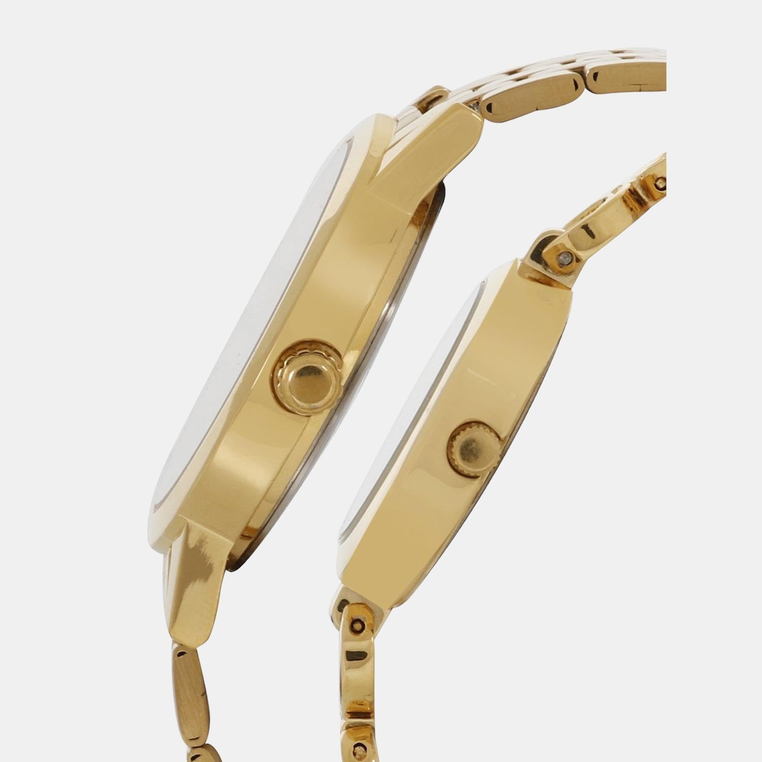 Couple Quartz Gold Dial Analog Stainless Steel Watch TW00PR229