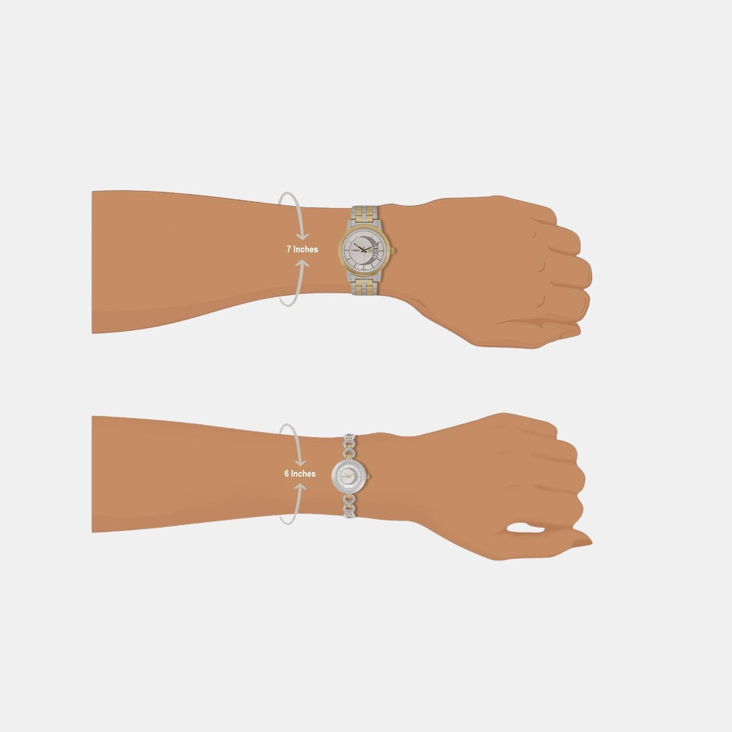 Couple Quartz Silver Dial Analog Stainless Steel Watch TW00PR230