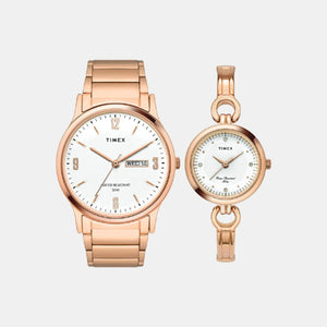 Classics Couple Quartz White Dial Analog Stainless Steel Watch TW00PR263