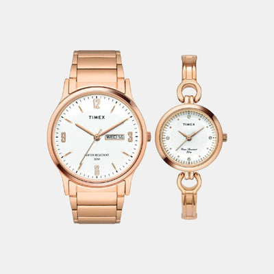 Classics Couple Quartz White Dial Analog Stainless Steel Watch TW00PR263