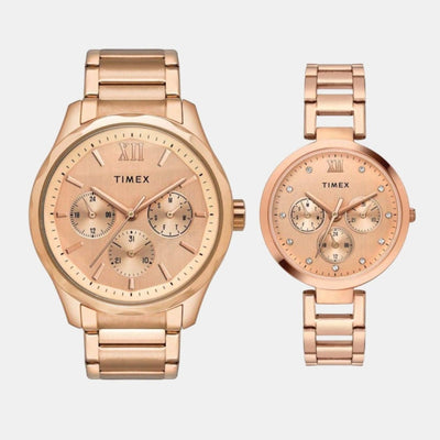 Empera Couple Quartz Rose Gold Dial Multi-Function Stainless Steel Watch TW00PR266