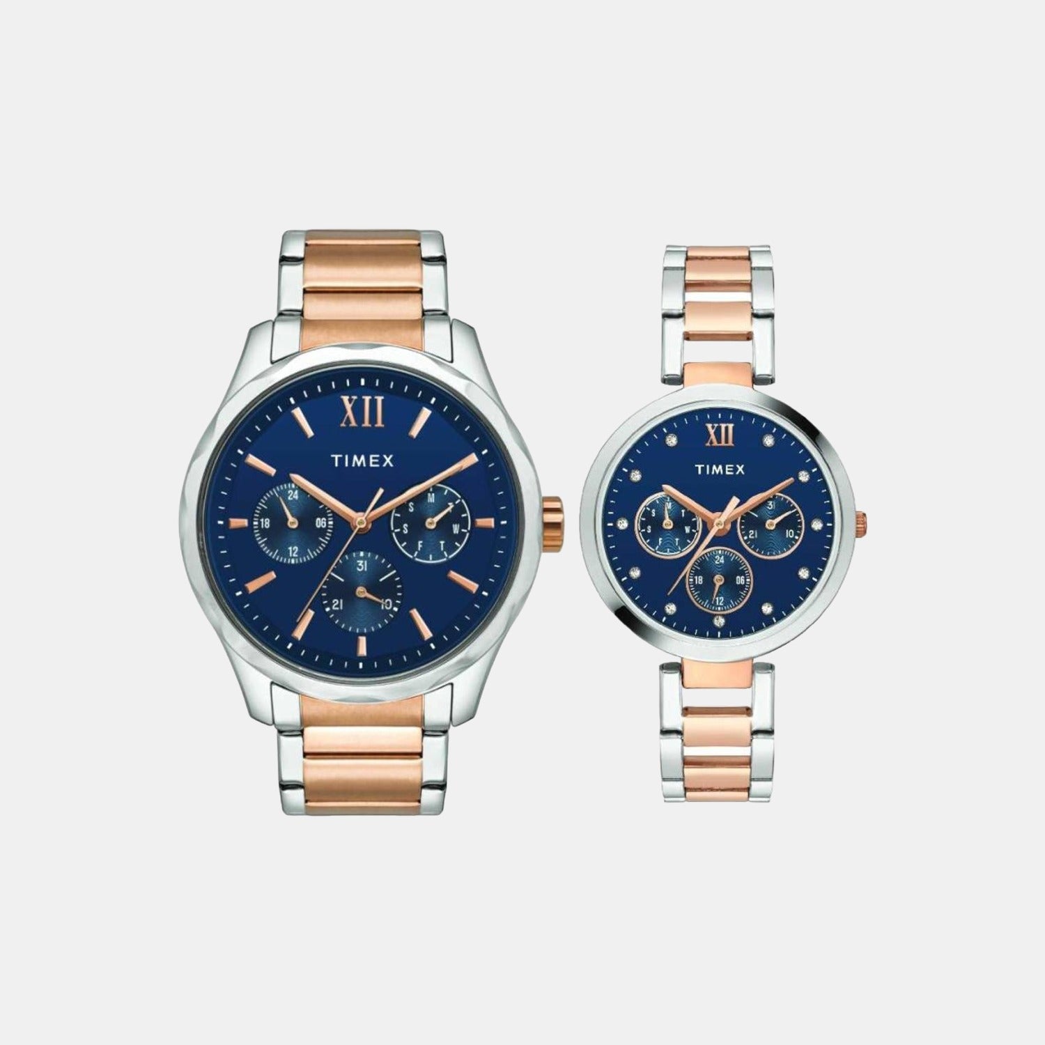 Empera Couple Quartz Blue Dial Multi-Function Stainless Steel Watch TW00PR267