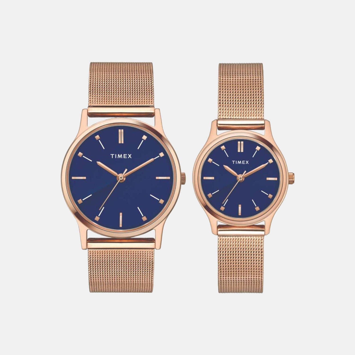 Couple Quartz Blue Dial Analog Stainless Steel Watch TW00PR270