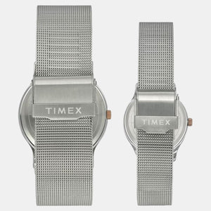 Couple Quartz Silver Dial Analog Stainless Steel Watch TW00PR271