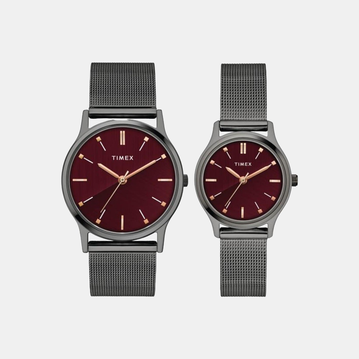 Classics Couple Quartz Red Dial Analog Stainless Steel Watch TW00PR272