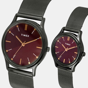 Classics Couple Quartz Red Dial Analog Stainless Steel Watch TW00PR272