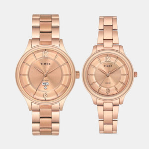 Empera Couple Quartz Rose Gold Dial Analog Stainless Steel Watch TW00PR273