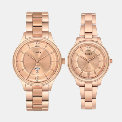 Empera Couple Quartz Rose Gold Dial Analog Stainless Steel Watch TW00PR273