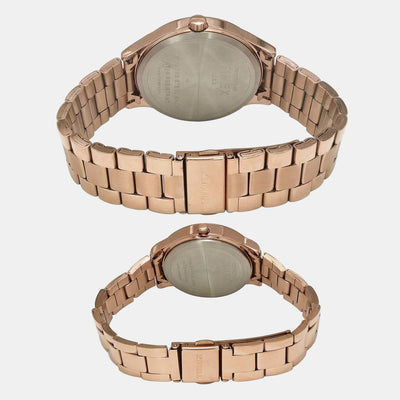 Empera Couple Quartz Rose Gold Dial Analog Stainless Steel Watch TW00PR273
