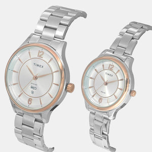Empera Couple Quartz Silver Dial Analog Stainless Steel Watch TW00PR274