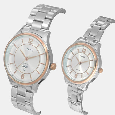 Empera Couple Quartz Silver Dial Analog Stainless Steel Watch TW00PR274