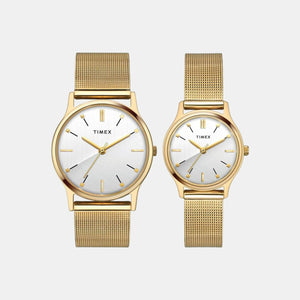 Classics Couple Quartz Silver Dial Analog Stainless Steel Watch TW00PR276