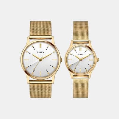Classics Couple Quartz Silver Dial Analog Stainless Steel Watch TW00PR276