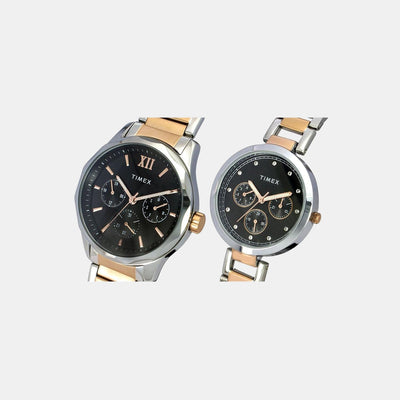 Empera Couple Quartz Black Dial Multi-Function Stainless Steel Watch TW00PR279