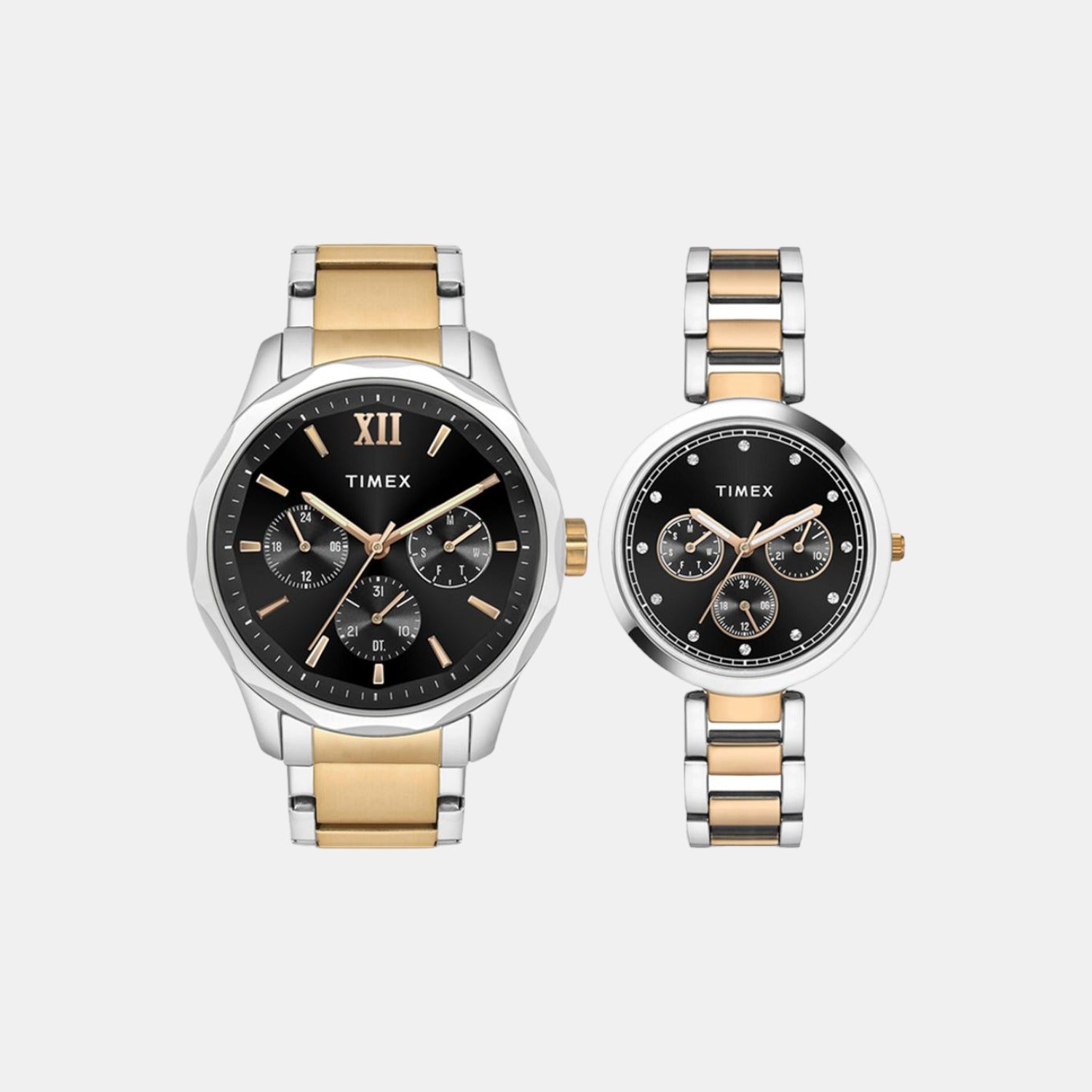 Empera Couple Quartz Black Dial Multi-Function Stainless Steel Watch TW00PR279