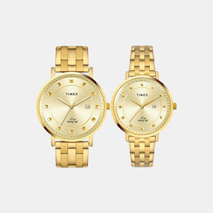 Empera Couple Quartz Gold Dial Analog Stainless Steel Watch TW00PR280