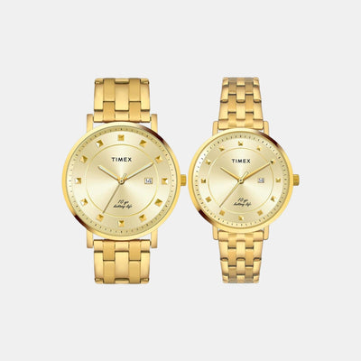 Empera Couple Quartz Gold Dial Analog Stainless Steel Watch TW00PR280