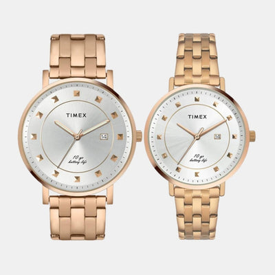 Empera Couple Quartz Silver Dial Analog Stainless Steel Watch TW00PR281