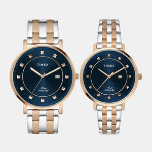 Empera Couple Quartz Blue Dial Analog Stainless Steel Watch TW00PR282