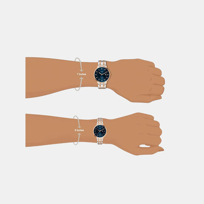 Empera Couple Quartz Blue Dial Analog Stainless Steel Watch TW00PR282