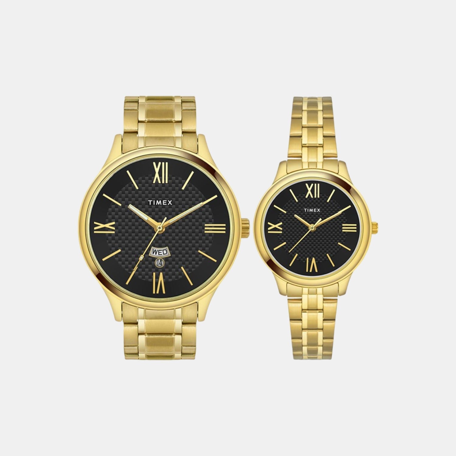 Empera Couple Quartz Black Dial Analog Stainless Steel Watch TW00PR283