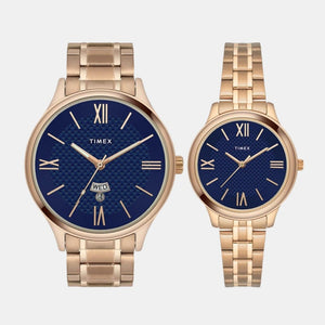 Empera Couple Quartz Blue Dial Analog Stainless Steel Watch TW00PR284