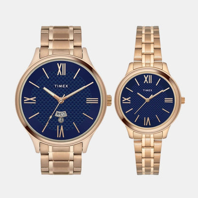 Empera Couple Quartz Blue Dial Analog Stainless Steel Watch TW00PR284