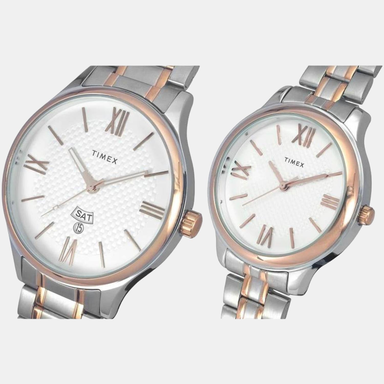 Empera Couple Quartz Silver Dial Analog Stainless Steel Watch TW00PR285
