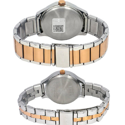 Timex Fashion Collection Premium Quality Multifunction Pair's Analog Silver Dial Coloured Quartz Watch, Round Dial with 44mm TW00PR291