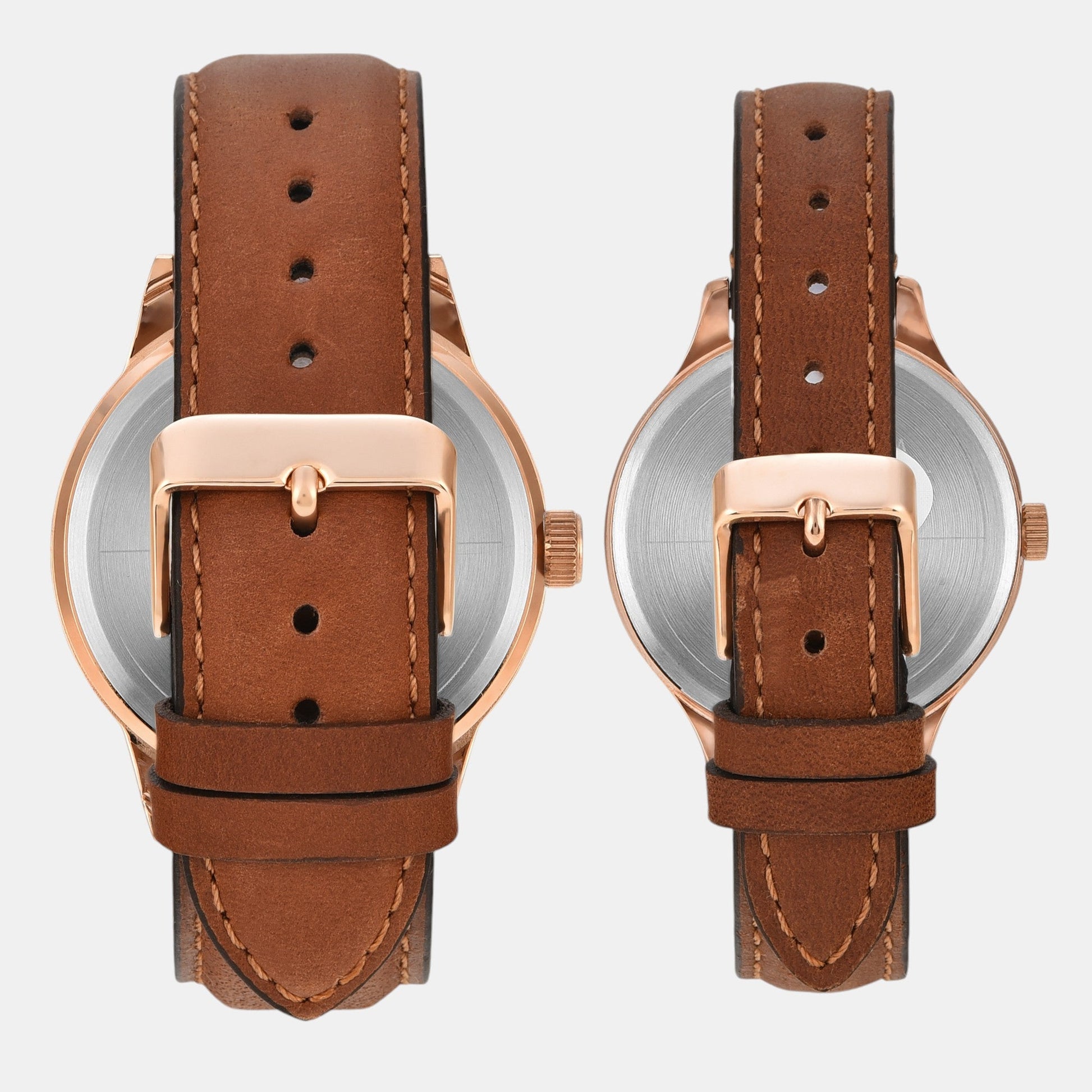 Fashion Couple Quartz Blue Dial Multi-Function Leather Watch TW00PR302