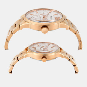 Fashion Couple Quartz Silver Dial Multi-Function Stainless Steel Watch TW00PR304