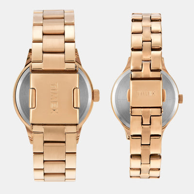 Fashion Couple Quartz Silver Dial Multi-Function Stainless Steel Watch TW00PR304