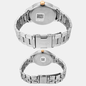 Fashion Couple Quartz Blue Dial Multi-Function Stainless Steel Watch TW00PR305
