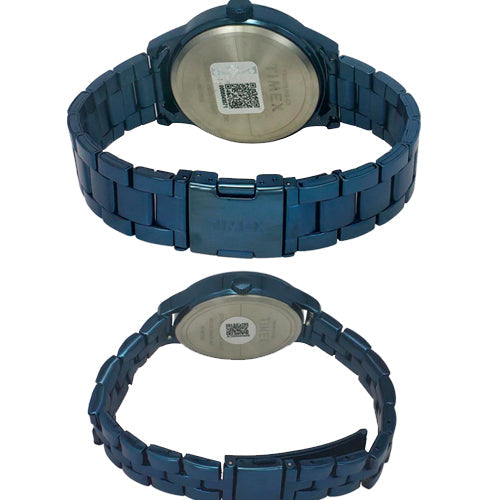 Timex Unisex Blue Round Dial Analog Pair Watches 44mm & 36mm TW00PR313