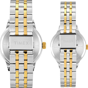 Timex Pairs Grey Round Dial Analog Watch  44mm & 36mm TW00PR317