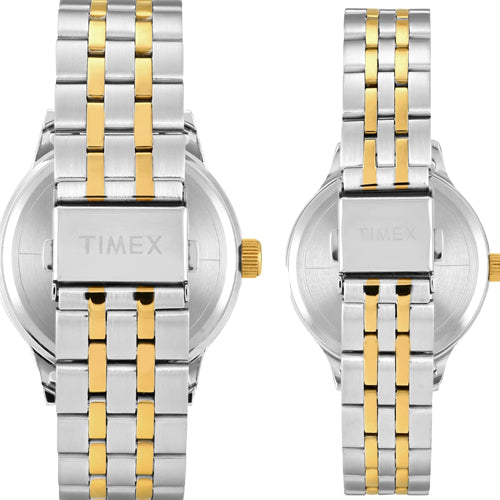 Timex Pairs Grey Round Dial Analog Watch  44mm & 36mm TW00PR317