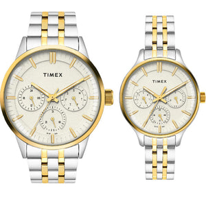 Timex Pairs Grey Round Dial Analog Watch  44mm & 36mm TW00PR317