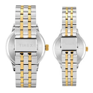 Fashion Couple Quartz Grey Dial Multi-Function Stainless Steel Watch TW00PR317