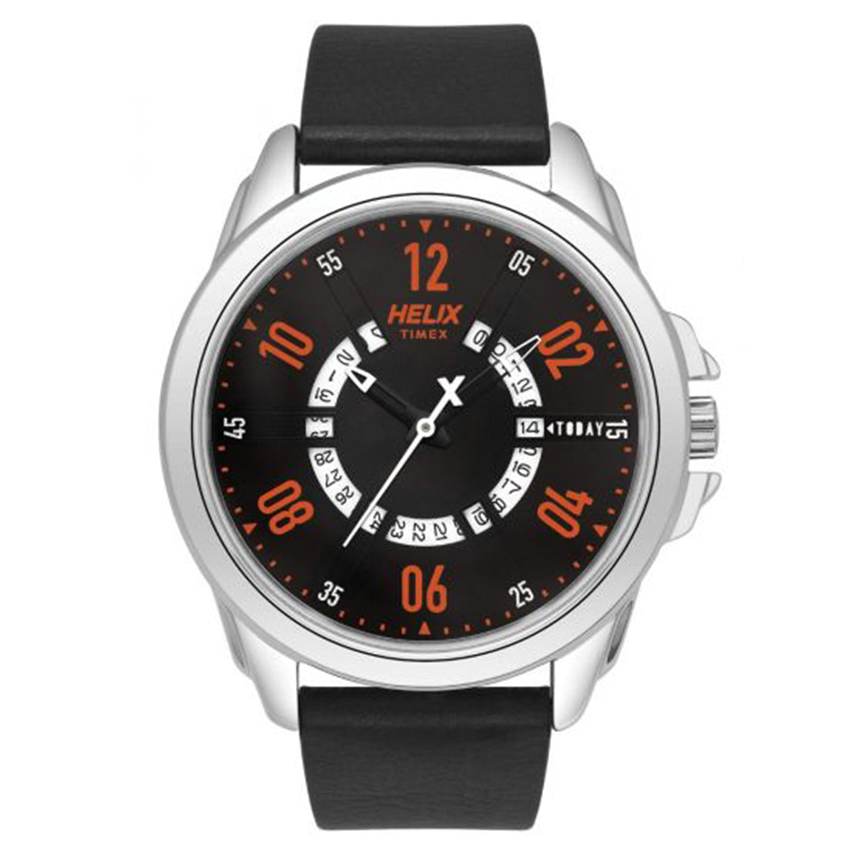 Helix Black Dial Leather