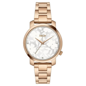 Helix Women Silver Dial Stainless Steel Strap