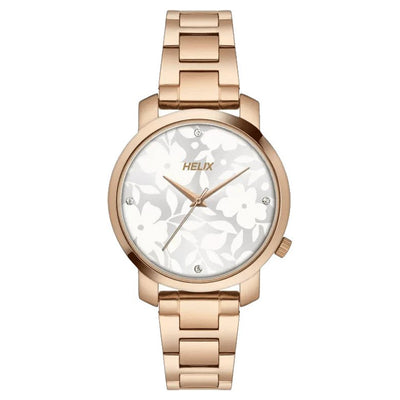 Helix Women Silver Dial Stainless Steel Strap