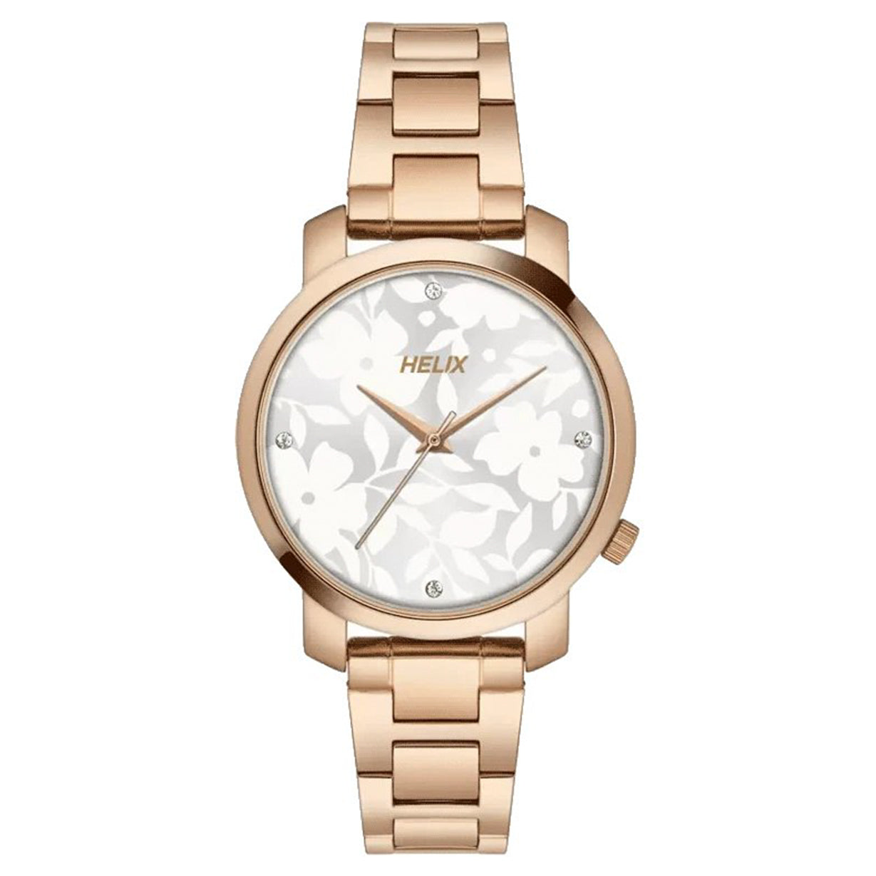 Helix Women Silver Dial Stainless Steel Strap